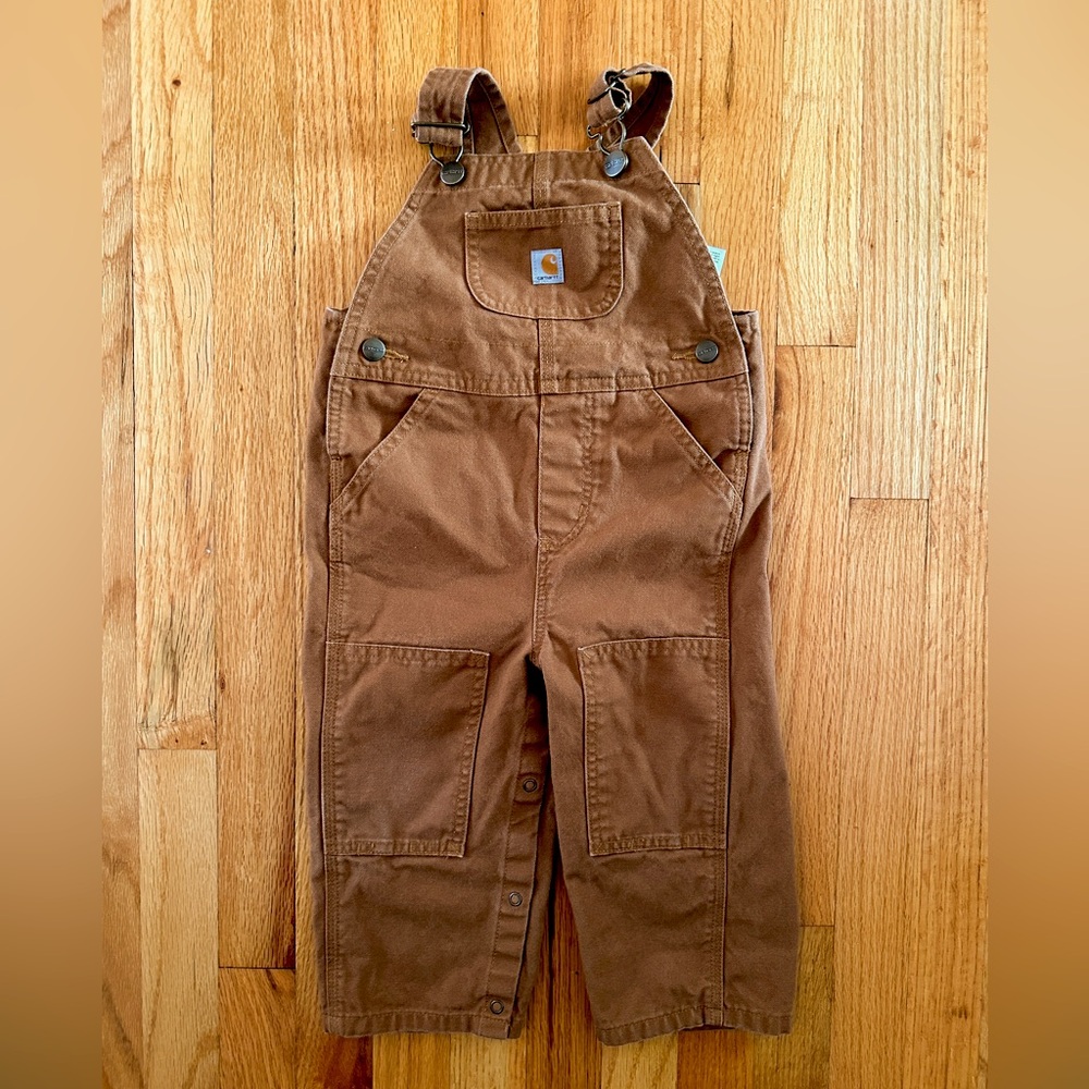 Carhartt toddler overalls - EUC carhartt brown 24m